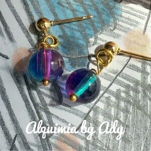 Alquimia Blue Dangle Earrings with Intricate Design